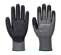 Portwest AB664 Gant coupure F13 PU Essential (12 paires) Gris/Noir - Taille XXL