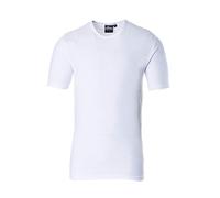 Portwest B120 Chemise Thermique Manches Courtes Lavable en Machine Mixte | Blanc, M, Polyester, 50% Coton, Protection D'isolation, Col Rond, Évacuation de L'humidité, Polycoton, Léger, Respirant