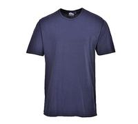 Portwest B120 Chemise Thermique Manches Courtes Lavable en Machine Mixte | Marine, L, Polyester, 50% Coton, Protection D'isolation, Col Rond, Évacuation de L'humidité, Polycoton, Léger, Respirant