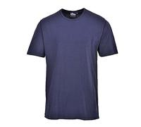 Portwest B120 Chemise Thermique Manches Courtes Lavable en Machine Mixte | Marine, S, Polyester, 50% Coton, Protection D'isolation, Col Rond, Évacuation de L'humidité, Polycoton, Léger, Respirant