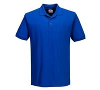 Portwest B210 Polo Naples en Piqué Poly Coton Protection UPF 40+ | Bleu roi, L, Col Et Manchettes À Côtes, Ouverture À Boutons Patte, Coutures Double Piqûre, Adapté À La Personnalisation