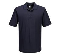 Portwest B210 Polo Naples en Piqué Poly Coton Protection UPF 40+ | Marine, M, Col Et Manchettes À Côtes, Ouverture À Boutons Patte, Coutures Double Piqûre, Adapté À La Personnalisation