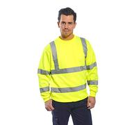 Portwest B303 Sweat-Shirt Bande Réfléchissante Poignets Bord Côte Léger | Jaune, 4XL, EN ISO 20471 Classe 3, Polyester, Tissu Gratté, Coupe Ample, Manches Longues, Haute Visibilité