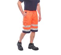Portwest Bermuda de travail HiVis poly-coton E043ONRS Orange/Marine Taille S