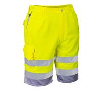 Portwest Bermuda HiVis Poly-coton, Couleur: Jaune/Gris, Taille: S, E043YGYS