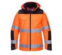 Portwest Blouson 3-en-1 Pro Hi-Vis, Couleur: Orange/Noir, Taille: XXXL, C469OBRXXXL