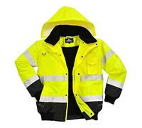 Blouson haute visibilité 3 en 1 - PORTWEST - Jaune/Noir - Manches amovibles - 8 poches - Capuche amovible