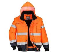 Portwest Blouson Haute-Visibilité bicolore, Couleur: Orange/Marine, Taille: S, C465ONRS