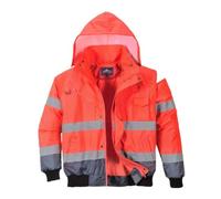 Portwest Blouson Haute-Visibilité bicolore, Couleur: Rouge/Marine, Taille: XXL, C465RNRXXL