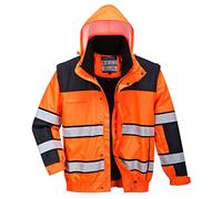 Portwest Blouson HiVis 3 en 1 C466 – Orange/Noir – XXL