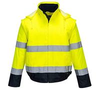 Portwest Blouson HV 2-en-1 HV doublé polaire, Couleur: Jaune/Marine, Taille: XL, C464YNRXL