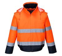 Portwest Blouson HV 2-en-1 HV doublé polaire, Couleur: Orange/Marine, Taille: XXL, C464ONRXXL