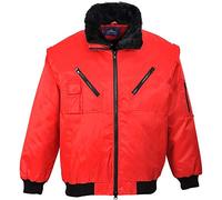 Portwest Blouson Pilot, Couleur: Rouge, Taille: XXL, PJ10RERXXL