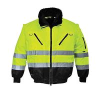 Portwest Blouson pilote 3 en 1 haute visibilité, Couleur: Jaune/Noir, Taille: XXL, PJ50YBRXXL