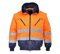 PORTWEST Blouson pilote 3 en 1 haute visibilité Orange/Marine 4XL