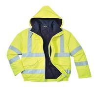 Portwest Blouson pilote HV Pluie Bizflame antistatique et flamme retardant, Couleur: Jaune, Taille: L, S773YERL