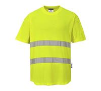 Hommes Hi-Viz Coton Insert Maille T-Shirt 40 + Upf Évalué Humidité Wicking Tissu