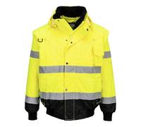 Portwest C465 Blouson Bomber 3-en-1 Haute Visibilité Bicolore Jaune/Noir - Taille XXXL