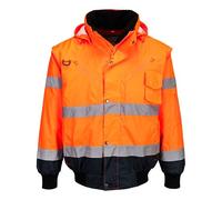 Portwest C465 Blouson Bomber 3-en-1 Haute Visibilité Bicolore Orange/Marine - Taille 5XL
