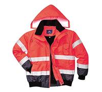 Portwest Blouson Haute-Visibilité bicolore, Couleur: Rouge/Marine, Taille: XL, C465RNRXL