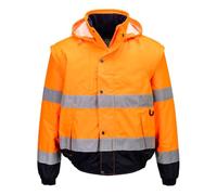 Portwest C468 Blouson 2-en-1 Poche Poitrine Intérieure Doublure Matelassée | Orange, 2XL, EN ISO 20471 Classe 3, EN 342, Oxford 300D, Imperméable à L'eau, Poignets Élastiqués, Haute Visibilité