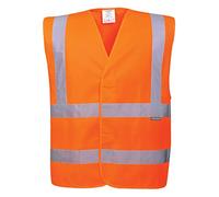 Portwest Gilet haute visibilité C470ORRS/M – Baudrier et double ceinture Orange Taille S/M