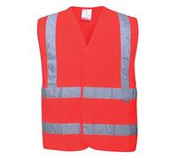 Portwest Gilet haute visibilité C470RERL/XL – Baudrier et double ceinture Rouge L/XL