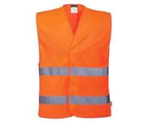 Portwest C474 Gilet Double Bande Haute Visibilité Réfléchissant | Orange, 4XL/5XL, Certifié CE Et Marqué UKCA, EN ISO 20471 Classe 2 Pour La Signalisation, Conforme Après 50 Lavages