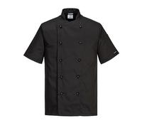 Portwest Veste de cuisine Kent – Noir – Taille M – C734BKRM