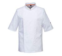 Portwest Veste de chef C738 professionnelle en maille pour homme, blanc, XS