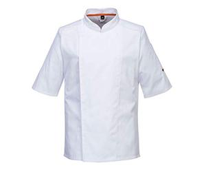 Portwest C738 Veste de chef professionnelle en maille pour homme, blanc, XS