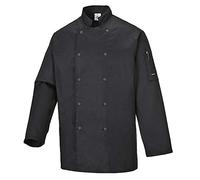 Portwest C833 Veste de Cuisine Suffolk pour Chef Noir, XL