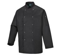 Portwest Veste de cuisine C833 Suffolk pour chef Noir XXXL