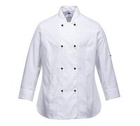 Portwest C837 Veste de Chef Rachel pour Femme Manches Longues Blanc, S