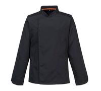 Portwest C846 Veste de cuisine manches longues Stretch Mesh Air Pro Noir - Taille XS