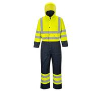 Portwest Combinaison Contrast Hi-Vis matelassée, Couleur: Jaune/Marine, Taille: 4XL, S485YNR4XL