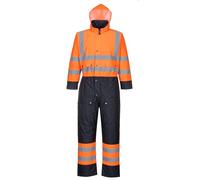 Portwest Combinaison Contrast Hi-Vis matelassée S485ONRL Orange/Marine Taille L