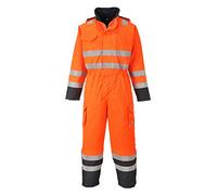 Portwest Combinaison de pluie Hi-Vis Bizflame, Couleur: Orange/Marine, Taille: XXL, S775ONRXXL