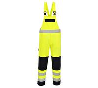 Portwest Cotte à bretelle Hivis multirisques, Couleur: Jaune/Marine, Taille: L, FR63YNRL
