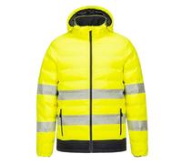 Portwest Doudoune chauffante S548 par ultrasons Haute visibilité Jaune/Noir avec capuche XL