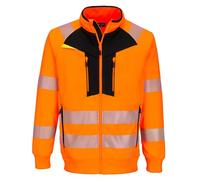 Portwest Sweat à capuche zippé Haute-Visibilité DX4 Orange/Noir L
