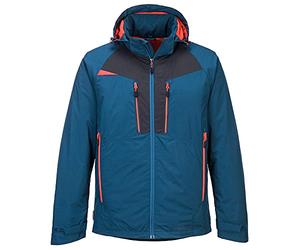 Portwest DX460 Parka Hiver DX4 Ourlet Incurvé Intérieur Imperméable à L'eau | Metro Blue, L, EN 343 Classe 4:1, EN 342, Poches Latérales Zippés, Liseré Réfléchissant, Cinq Poches, Coutures Étanchées