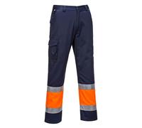 Portwest Pantalon combat Hi-Vis Bicolore, Couleur: Orange/Marine, Taille: M, E049ONRM
