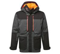 Portwest EV461 Parka d'hiver imperméable pour homme, veste de pluie isolée, respirante et réfléchissante, avec capuche et coutures thermocollées, gris métal, taille XXL