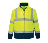 Portwest F301 Veste polaire épaisse et douce de 2 tons, XXXL, Jaune/bleu marine, 1