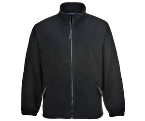 Portwest F400 Polaire Lourde Argyll Ouverture Frontale Zippée Coupe Ample | Noir, M, UPF 50+, EN 14058 Classe 4, Poignets Élastiqués, Cordon de Serrage, Ourlet Réglable, Manche Longue