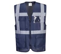 Portwest F476 Iona Gilet Executive Porte-Badge à Double Entrée Boucle Radio