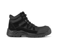 Portwest FC20 Bottines en daim composite S1PL TPU sans métal, légères, résistantes à l'huile et au carburant, antidérapantes, double densité, Noir, 45 EU