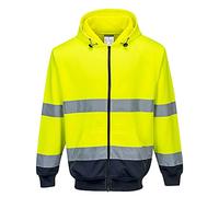 Portwest Felpa Bicolore Con Cappuccio e Zip intera Hi-Vis
