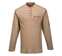 Portwest FR02 Bizflame Henley Sweat-Shirt Ignifuge à Manches Longues Kaki, Taille S